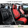 image:imageCoverado Seat Covers Car Seat Covers Full Set Leather Seat Covers for Cars Car Seat Protector Black Car Seat Covers Front Seats and Back Seats Universal Fit for Most Cars GrayBlackRedPillow
