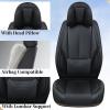 image:imageCoverado Seat Covers Car Seat Covers Full Set Leather Seat Covers for Cars Car Seat Protector Black Car Seat Covers Front Seats and Back Seats Universal Fit for Most Cars GrayBlackPillow