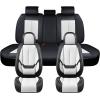 image:imageCoverado Seat Covers Car Seat Covers Full Set Leather Seat Covers for Cars Car Seat Protector Black Car Seat Covers Front Seats and Back Seats Universal Fit for Most Cars GrayBlackwhite