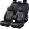 image:imageCoverado Seat Covers Car Seat Covers Full Set Leather Seat Covers for Cars Car Seat Protector Black Car Seat Covers Front Seats and Back Seats Universal Fit for Most Cars GrayBlackRedLine