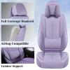 image:imageCoverado Seat Covers Car Seat Covers Full Set Leather Seat Covers for Cars Car Seat Protector Black Car Seat Covers Front Seats and Back Seats Universal Fit for Most Cars GrayPurplePillow