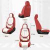 image:imageCoverado Seat Covers Car Seat Covers Full Set Leather Seat Covers for Cars Car Seat Protector Black Car Seat Covers Front Seats and Back Seats Universal Fit for Most Cars GrayRedWhite
