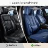 image:imageCoverado Seat Covers Car Seat Covers Full Set Leather Seat Covers for Cars Car Seat Protector Black Car Seat Covers Front Seats and Back Seats Universal Fit for Most Cars GrayBluePillow