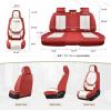 image:imageCoverado Seat Covers Car Seat Covers Full Set Leather Seat Covers for Cars Car Seat Protector Black Car Seat Covers Front Seats and Back Seats Universal Fit for Most Cars GrayRedWhite