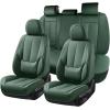 image:imageCoverado Seat Covers Car Seat Covers Full Set Leather Seat Covers for Cars Car Seat Protector Black Car Seat Covers Front Seats and Back Seats Universal Fit for Most Cars GrayGreen