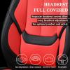 image:imageCoverado Seat Covers Car Seat Covers Full Set Leather Seat Covers for Cars Car Seat Protector Black Car Seat Covers Front Seats and Back Seats Universal Fit for Most Cars GrayBlackred