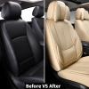 image:imageCoverado Seat Covers Car Seat Covers Full Set Leather Seat Covers for Cars Car Seat Protector Black Car Seat Covers Front Seats and Back Seats Universal Fit for Most Cars GrayABeigePillow