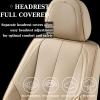image:imageCoverado Seat Covers Car Seat Covers Full Set Leather Seat Covers for Cars Car Seat Protector Black Car Seat Covers Front Seats and Back Seats Universal Fit for Most Cars GrayBeige
