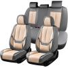 image:imageCoverado Seat Covers Car Seat Covers Full Set Leather Seat Covers for Cars Car Seat Protector Black Car Seat Covers Front Seats and Back Seats Universal Fit for Most Cars GrayGraybeige