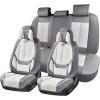 image:imageCoverado Seat Covers Car Seat Covers Full Set Leather Seat Covers for Cars Car Seat Protector Black Car Seat Covers Front Seats and Back Seats Universal Fit for Most Cars GrayGrayWhitePillow