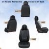 image:imageCoverado Seat Covers Car Seat Covers Full Set Leather Seat Covers for Cars Car Seat Protector Black Car Seat Covers Front Seats and Back Seats Universal Fit for Most Cars GrayBlackPillow