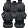 image:imageCoverado Seat Covers Car Seat Covers Full Set Leather Seat Covers for Cars Car Seat Protector Black Car Seat Covers Front Seats and Back Seats Universal Fit for Most Cars GrayBlackPillow