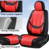 image:imageCoverado Seat Covers Car Seat Covers Full Set Leather Seat Covers for Cars Car Seat Protector Black Car Seat Covers Front Seats and Back Seats Universal Fit for Most Cars GrayBlackred