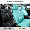 image:imageCoverado Seat Covers Car Seat Covers Full Set Leather Seat Covers for Cars Car Seat Protector Black Car Seat Covers Front Seats and Back Seats Universal Fit for Most Cars GrayTiBlue