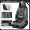 image:imageCoverado Seat Covers Car Seat Covers Full Set Leather Seat Covers for Cars Car Seat Protector Black Car Seat Covers Front Seats and Back Seats Universal Fit for Most Cars GrayGrayBlackPillow