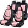 image:imageCoverado Seat Covers Car Seat Covers Full Set Leather Seat Covers for Cars Car Seat Protector Black Car Seat Covers Front Seats and Back Seats Universal Fit for Most Cars GrayBlackpink