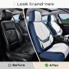 image:imageCoverado Seat Covers Car Seat Covers Full Set Leather Seat Covers for Cars Car Seat Protector Black Car Seat Covers Front Seats and Back Seats Universal Fit for Most Cars GrayBluewhite