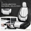 image:imageCoverado Seat Covers Car Seat Covers Full Set Leather Seat Covers for Cars Car Seat Protector Black Car Seat Covers Front Seats and Back Seats Universal Fit for Most Cars GrayBlackwhite
