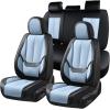 image:imageCoverado Seat Covers Car Seat Covers Full Set Leather Seat Covers for Cars Car Seat Protector Black Car Seat Covers Front Seats and Back Seats Universal Fit for Most Cars GrayBlackLightblue