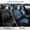 image:imageCoverado Seat Covers Car Seat Covers Full Set Leather Seat Covers for Cars Car Seat Protector Black Car Seat Covers Front Seats and Back Seats Universal Fit for Most Cars GrayBlackblue