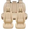image:imageCoverado Seat Covers Car Seat Covers Full Set Leather Seat Covers for Cars Car Seat Protector Black Car Seat Covers Front Seats and Back Seats Universal Fit for Most Cars GrayABeigePillow