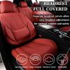 image:imageCoverado Seat Covers Car Seat Covers Full Set Leather Seat Covers for Cars Car Seat Protector Black Car Seat Covers Front Seats and Back Seats Universal Fit for Most Cars GrayRed
