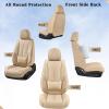 image:imageCoverado Seat Covers Car Seat Covers Full Set Leather Seat Covers for Cars Car Seat Protector Black Car Seat Covers Front Seats and Back Seats Universal Fit for Most Cars GrayABeige
