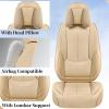 image:imageCoverado Seat Covers Car Seat Covers Full Set Leather Seat Covers for Cars Car Seat Protector Black Car Seat Covers Front Seats and Back Seats Universal Fit for Most Cars GrayABeigePillow