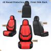 image:imageCoverado Seat Covers Car Seat Covers Full Set Leather Seat Covers for Cars Car Seat Protector Black Car Seat Covers Front Seats and Back Seats Universal Fit for Most Cars GrayBlackred