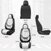 image:imageCoverado Seat Covers Car Seat Covers Full Set Leather Seat Covers for Cars Car Seat Protector Black Car Seat Covers Front Seats and Back Seats Universal Fit for Most Cars GrayBlackwhite