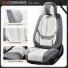 image:imageCoverado Seat Covers Car Seat Covers Full Set Leather Seat Covers for Cars Car Seat Protector Black Car Seat Covers Front Seats and Back Seats Universal Fit for Most Cars GrayGrayWhitePillow