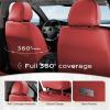 image:imageCoverado Seat Covers Car Seat Covers Full Set Leather Seat Covers for Cars Car Seat Protector Black Car Seat Covers Front Seats and Back Seats Universal Fit for Most Cars GrayRedWhite