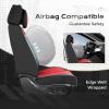 image:imageCoverado Seat Covers Car Seat Covers Full Set Leather Seat Covers for Cars Car Seat Protector Black Car Seat Covers Front Seats and Back Seats Universal Fit for Most Cars GrayBlackRedPillow