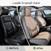 image:imageCoverado Seat Covers Car Seat Covers Full Set Leather Seat Covers for Cars Car Seat Protector Black Car Seat Covers Front Seats and Back Seats Universal Fit for Most Cars GrayGraybeige