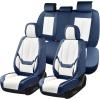 image:imageCoverado Seat Covers Car Seat Covers Full Set Leather Seat Covers for Cars Car Seat Protector Black Car Seat Covers Front Seats and Back Seats Universal Fit for Most Cars GrayBluewhite