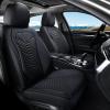 image:imageCoverado Automotive Seat Covers Car Seat Covers Front Seats Nappa Leather Black Orange Car Seat Cover Waterproof Seat Cushion 2 Pack Front Seat Covers Driver Seat Protector Fit for Most Cars SUVBlack