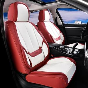 image:imageCoverado Seat Covers Car Seat Covers Full Set Leather Seat Covers for Cars Car Seat Protector Black Car Seat Covers Front Seats and Back Seats Universal Fit for Most Cars GrayRedWhite