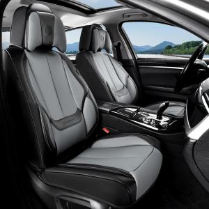image:imageCoverado Seat Covers Car Seat Covers Full Set Leather Seat Covers for Cars Car Seat Protector Black Car Seat Covers Front Seats and Back Seats Universal Fit for Most Cars GrayBlackGrayPillow