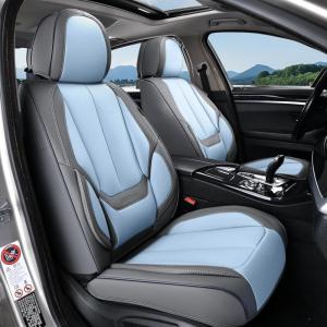 image:imageCoverado Seat Covers Car Seat Covers Full Set Leather Seat Covers for Cars Car Seat Protector Black Car Seat Covers Front Seats and Back Seats Universal Fit for Most Cars GrayGrayLightblue