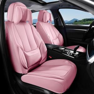 image:imageCoverado Seat Covers Car Seat Covers Full Set Leather Seat Covers for Cars Car Seat Protector Black Car Seat Covers Front Seats and Back Seats Universal Fit for Most Cars GrayPinkPillow