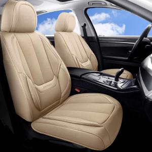 image:imageCoverado Seat Covers Car Seat Covers Full Set Leather Seat Covers for Cars Car Seat Protector Black Car Seat Covers Front Seats and Back Seats Universal Fit for Most Cars GrayBeige