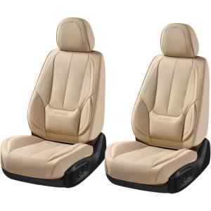 image:imageCoverado Seat Covers Car Seat Covers Full Set Leather Seat Covers for Cars Car Seat Protector Black Car Seat Covers Front Seats and Back Seats Universal Fit for Most Cars GrayABeige