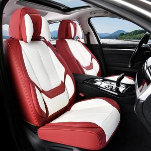 image:imageCoverado Seat Covers Car Seat Covers Full Set Leather Seat Covers for Cars Car Seat Protector Black Car Seat Covers Front Seats and Back Seats Universal Fit for Most Cars GrayRedWhitePillow