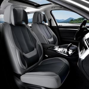 image:imageCoverado Seat Covers Car Seat Covers Full Set Leather Seat Covers for Cars Car Seat Protector Black Car Seat Covers Front Seats and Back Seats Universal Fit for Most Cars GrayGrayBlackPillow