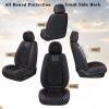 image:imageCoverado Front Seat Cover Car Seat Cover Winter Car Seat Protector Seat Covers for Cars Breathable Faux Leather Car Seat Cushion 2PCS Car Seat Protector Black Car Seat Covers fit Most Vehicles