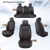 image:imageCoverado Car Seat Covers Compatible with Dodge Ram 20022026 1500 2500 3500 Pickup Limited Laramie Big Horn Waterproof Leather Seat Protectors Fit for Dodge Ram Crew Cabamp Quad CabFront CoffeeBlackRed line flat back