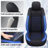 image:imageCoverado Car Seat Covers Compatible with Dodge Ram 20022026 1500 2500 3500 Pickup Limited Laramie Big Horn Waterproof Leather Seat Protectors Fit for Dodge Ram Crew Cabamp Quad CabFront CoffeeBlue flat back