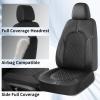 image:imageCoverado Leather Car Seat Covers Front Seats amp Carbon Fiber Waterproof and Durable All Weather Protector Universal Fit for SUV Pickup Truck Sedan Automotive Vehicle Interior BlackBlackBlack