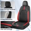 image:imageCoverado Leather Car Seat Covers Front Seats amp Carbon Fiber Waterproof and Durable All Weather Protector Universal Fit for SUV Pickup Truck Sedan Automotive Vehicle Interior BlackRed