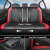 image:imageCoverado Leather Car Seat Covers Front Seats amp Carbon Fiber Waterproof and Durable All Weather Protector Universal Fit for SUV Pickup Truck Sedan Automotive Vehicle Interior BlackRed